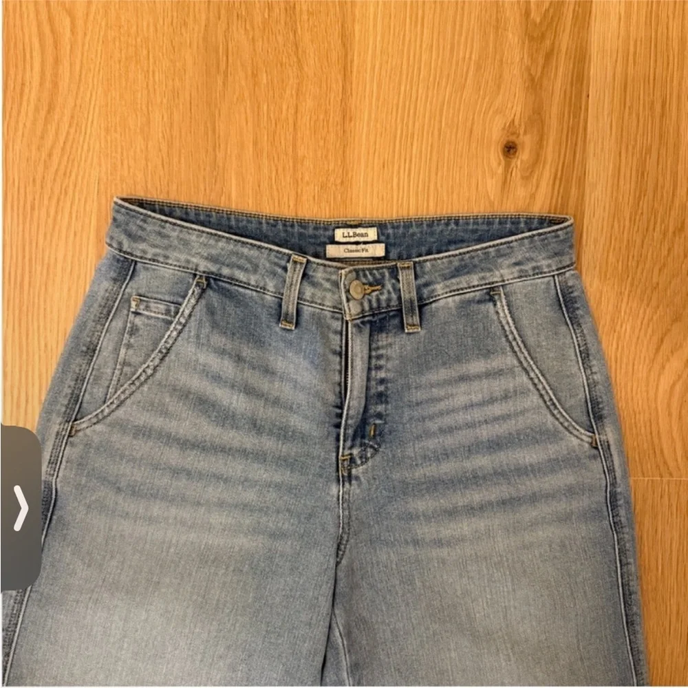 LLBEAN sz 8P wide leg crop jeans - Picture 6 of 7
